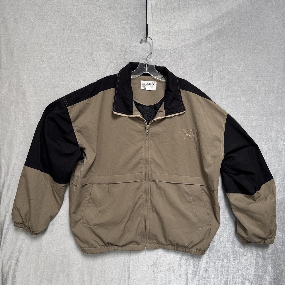 Vintage Clarkfield Outdoors Jacket Mens Large Beige Windbreaker John Deere 2000s